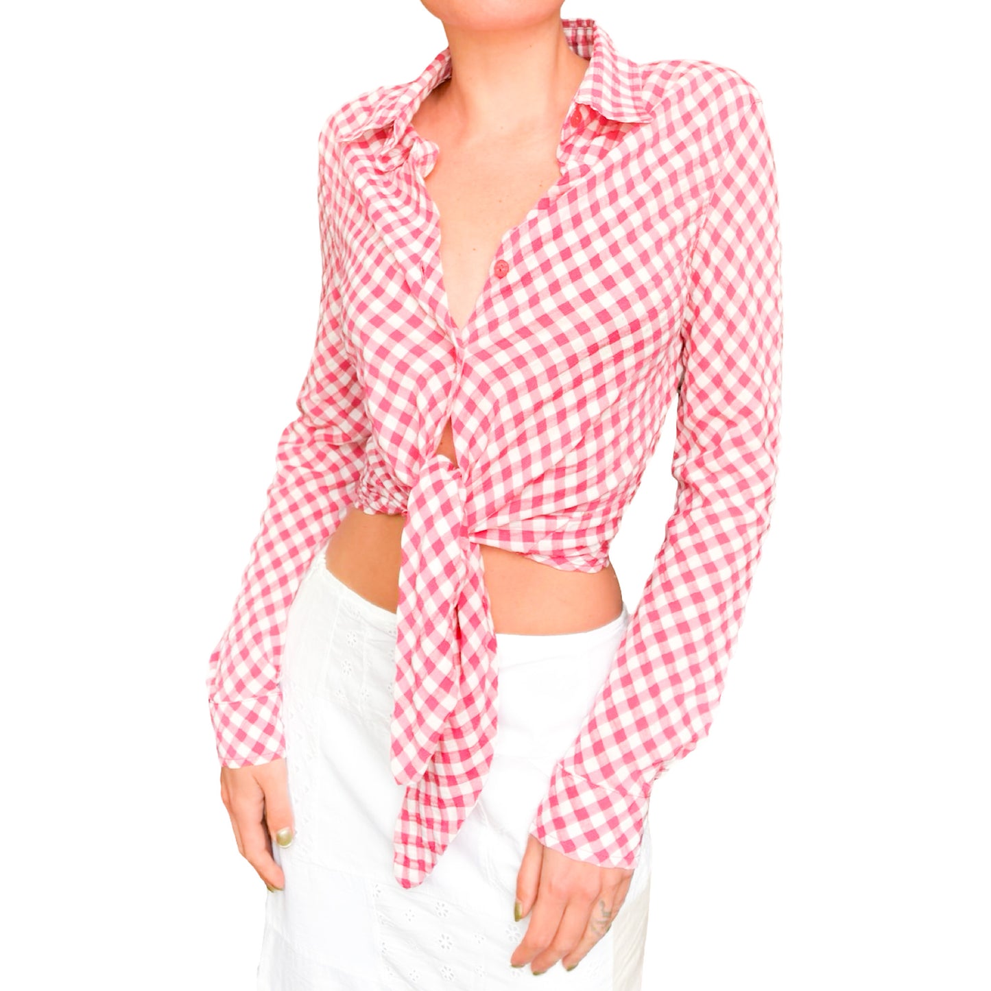 Jean Paul Gaultier 90's gingham blouse