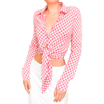 Jean Paul Gaultier 90's gingham blouse