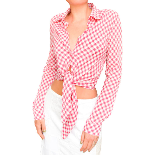 Jean Paul Gaultier 90's gingham blouse
