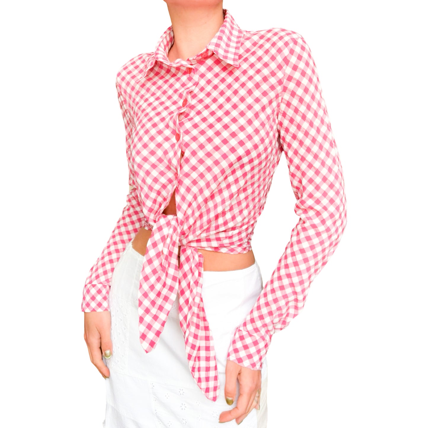 Jean Paul Gaultier 90's gingham blouse