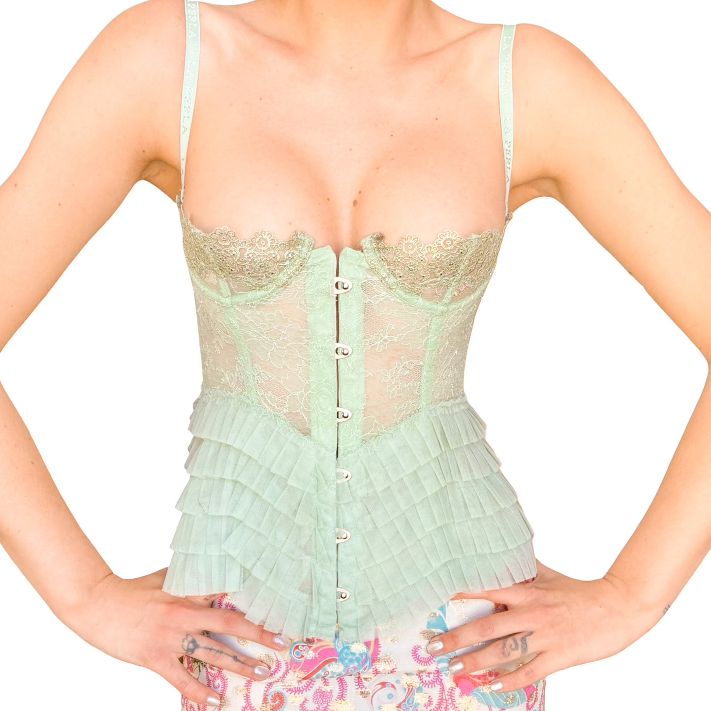 La Perla 2013 luxury mint lace corset