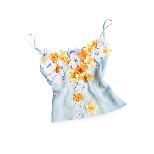 Moschino  2001 RARE silk embroidered camisole