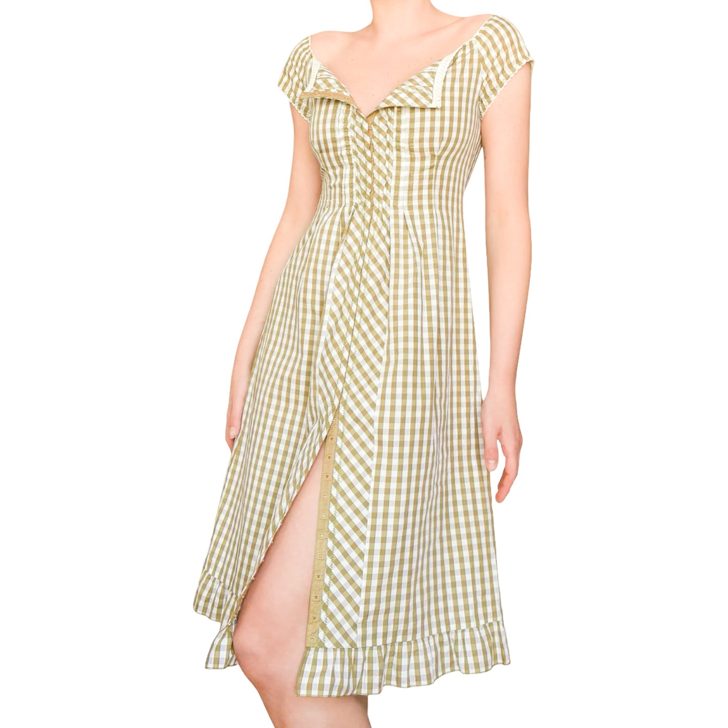 Alberta Ferretti S/S 2000 gingham prairie dress - runway