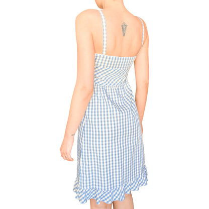 Alberta Ferretti S/S 2000 gingham laced  dress - runway