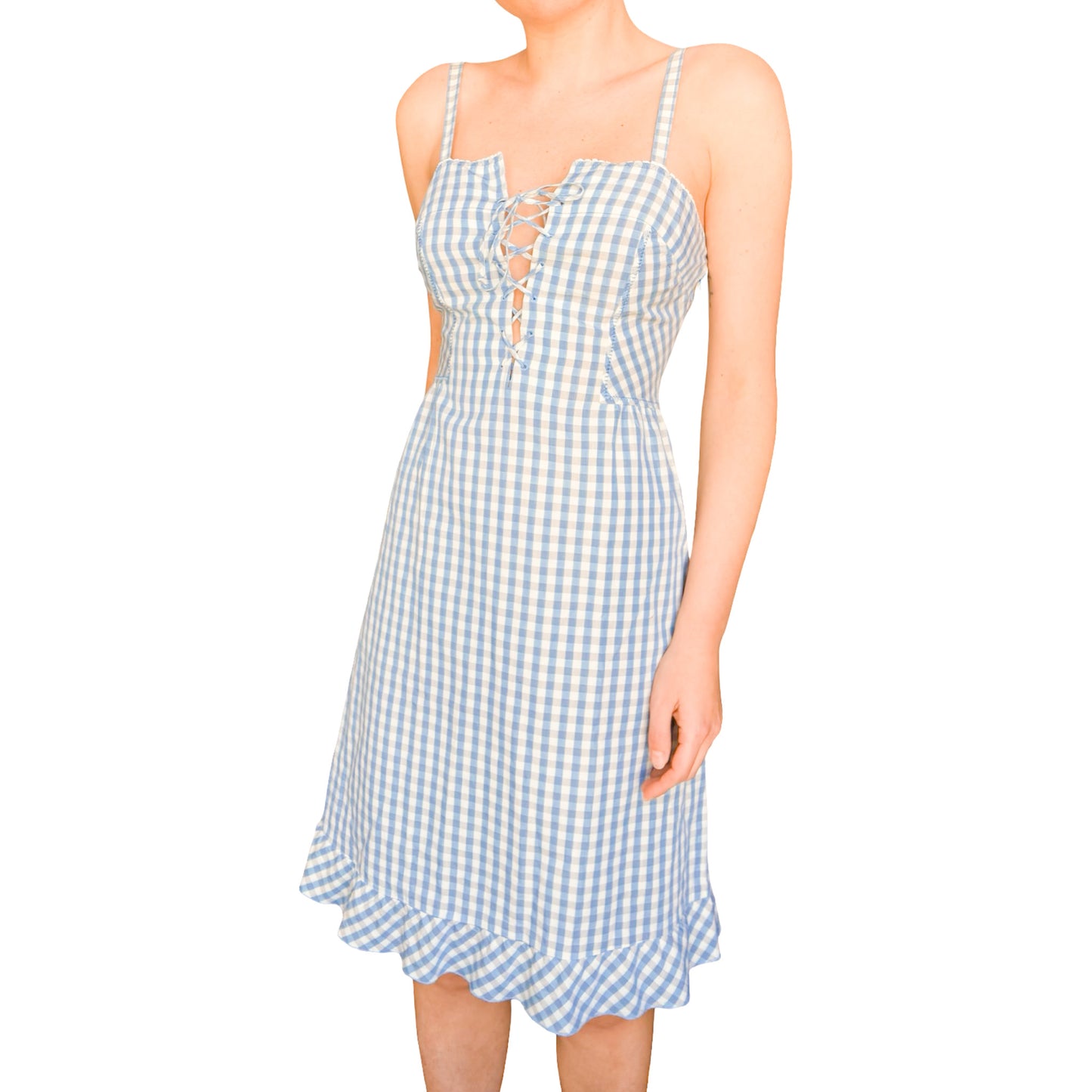 Alberta Ferretti S/S 2000 gingham laced  dress - runway