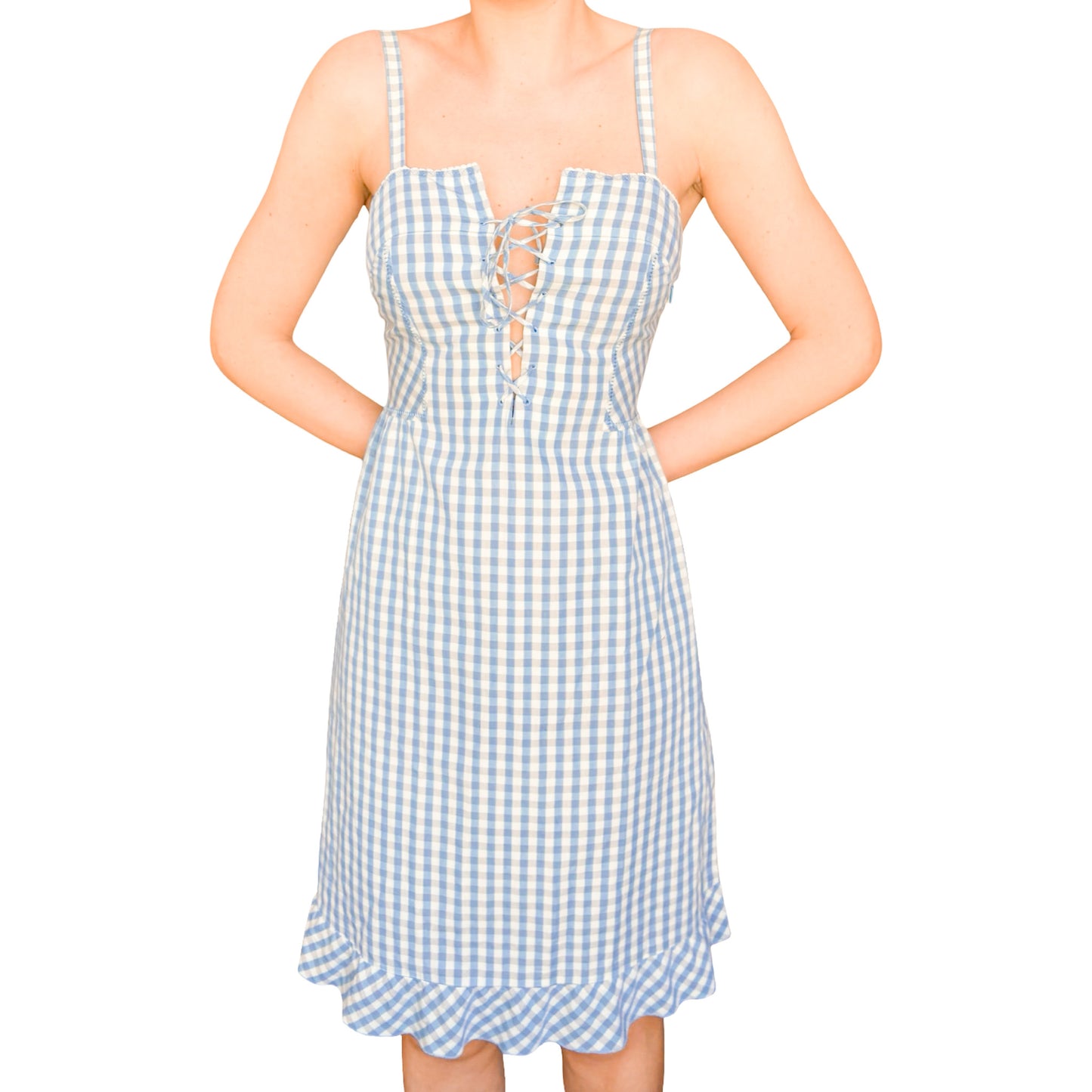 Alberta Ferretti S/S 2000 gingham laced  dress - runway