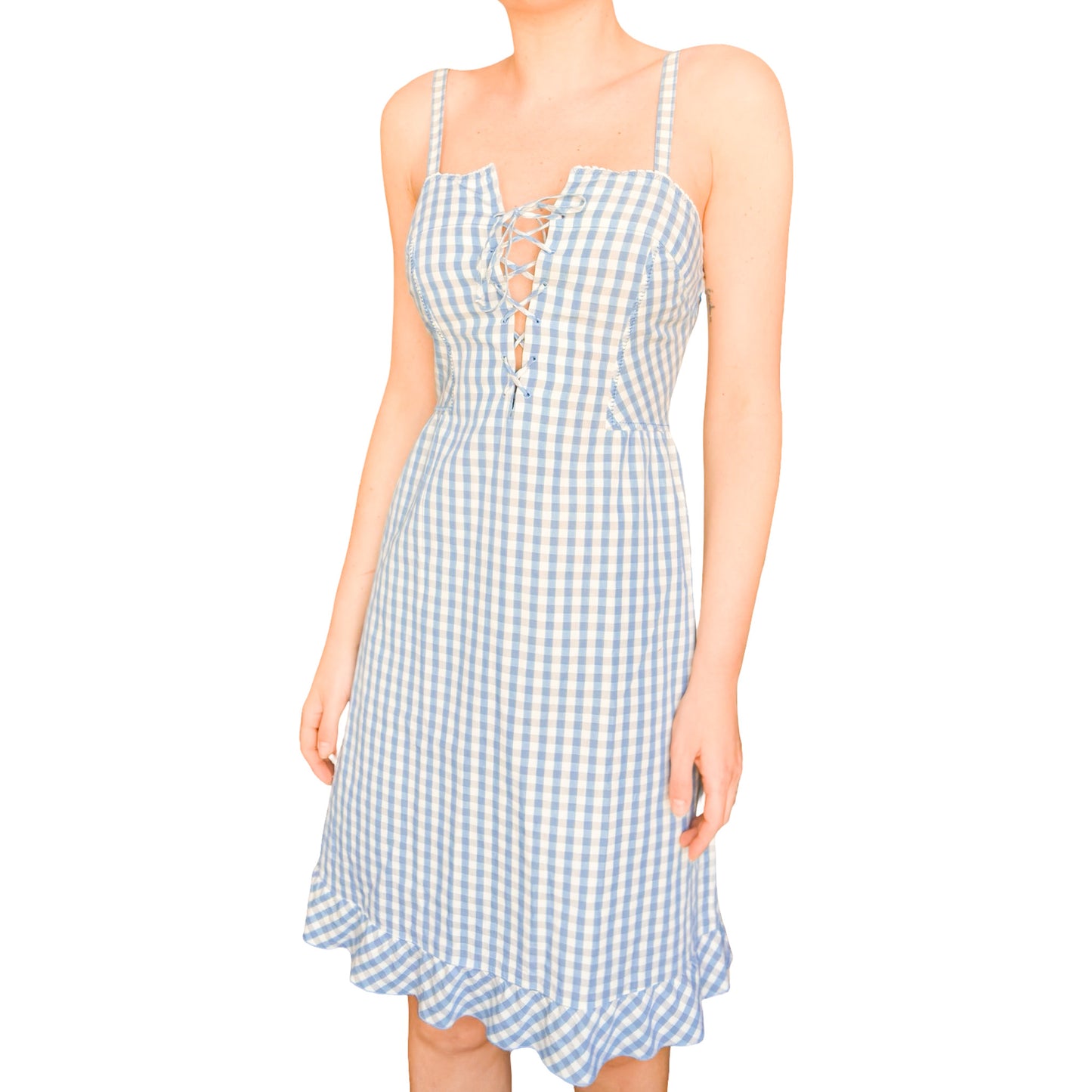 Alberta Ferretti S/S 2000 gingham laced  dress - runway