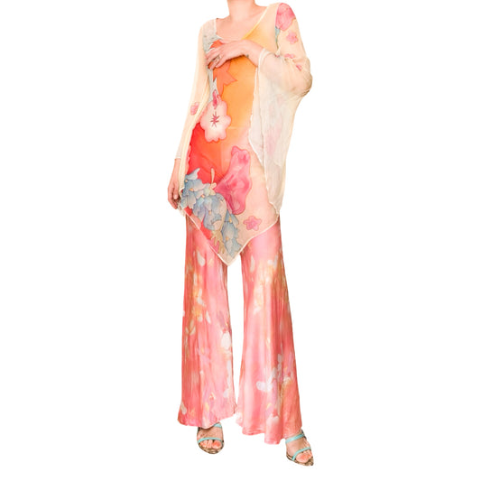 Roberto Cavalli S/S 1999 floral silk pants
