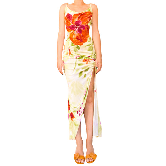 Voyage VTG bodycon floral maxi dress