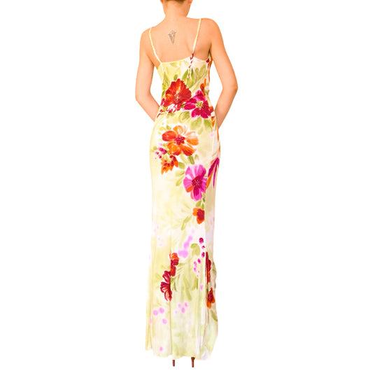 Voyage VTG bodycon floral maxi dress
