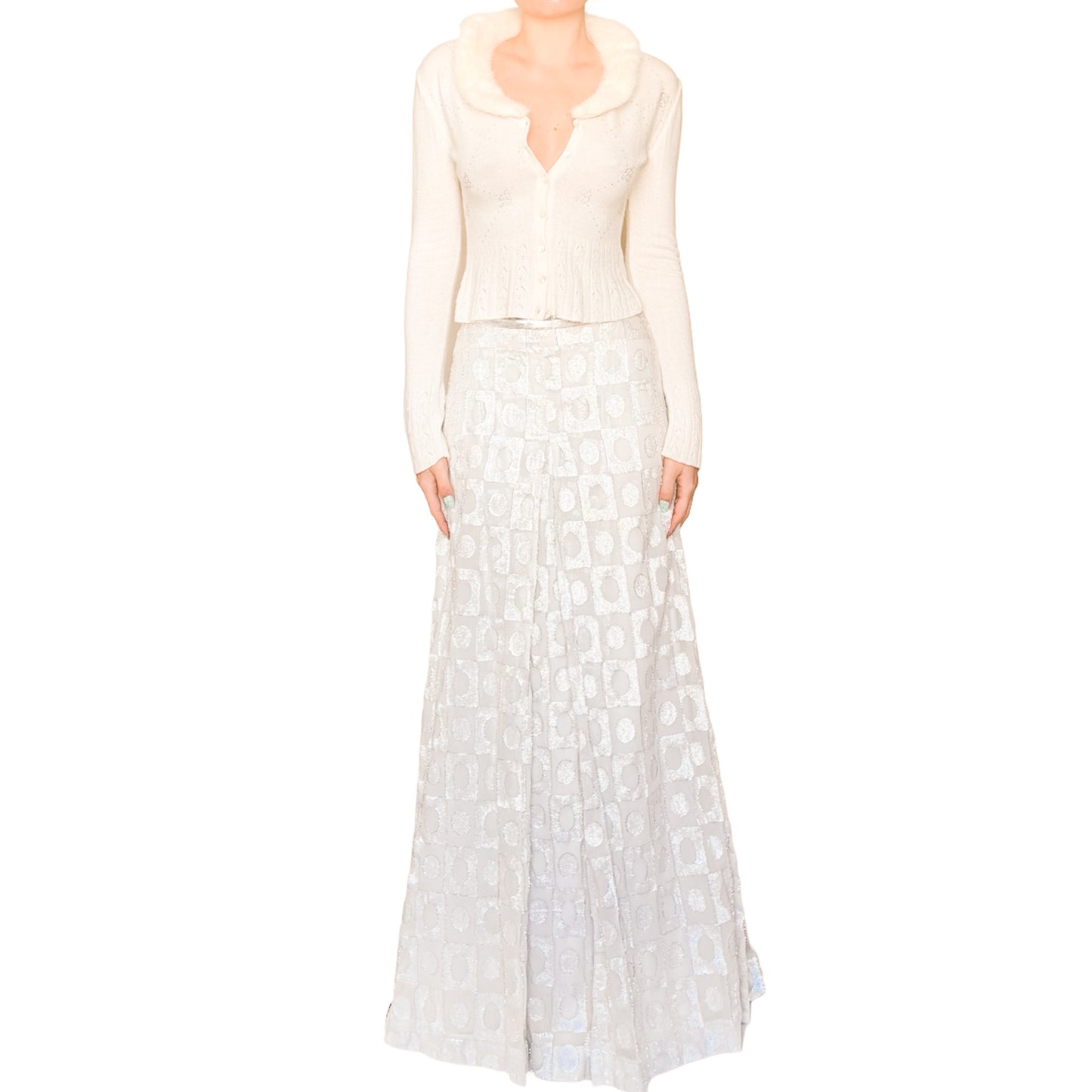 Italian VTG 70's maxi shimmer skirt