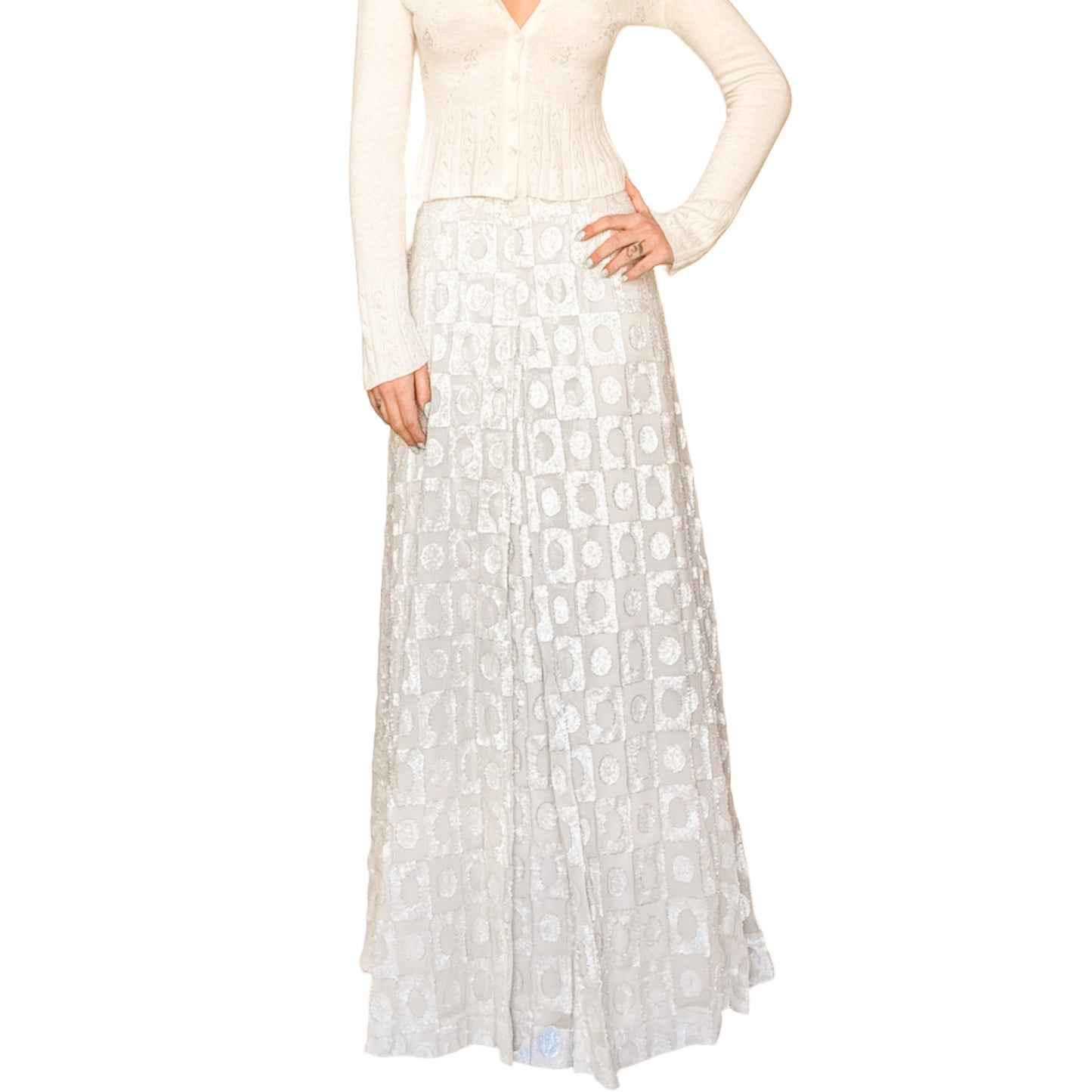 Italian VTG 70's maxi shimmer skirt