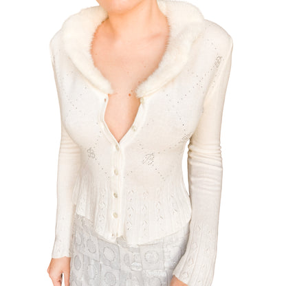 Blumarine 2005 mink & cashmere cardigan - runway