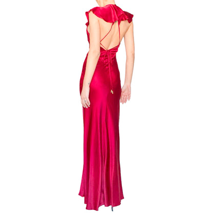 Galliano 2010 ruby silk gown