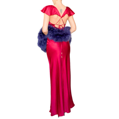 Galliano 2010 ruby silk gown