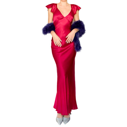 Galliano 2010 ruby silk gown