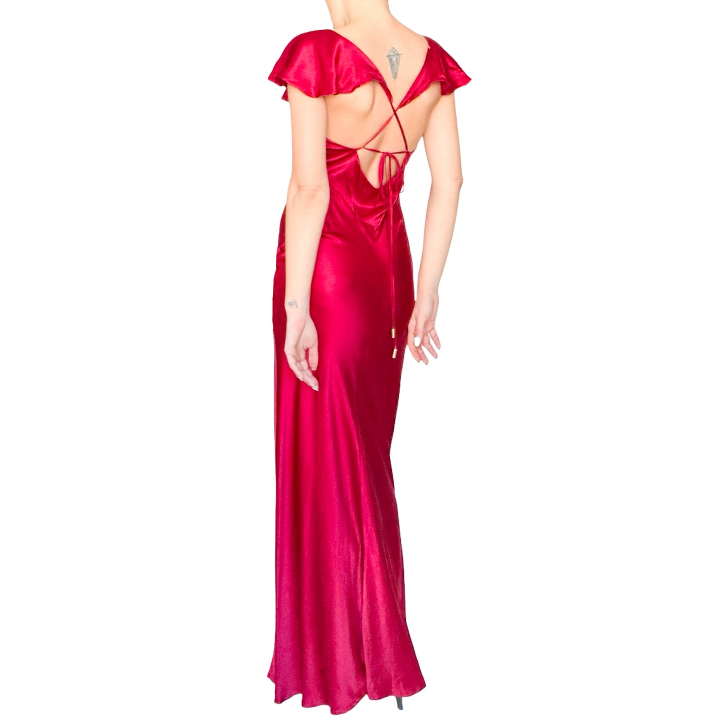Galliano 2010 ruby silk gown