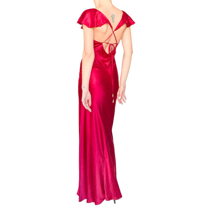 Galliano 2010 ruby silk gown