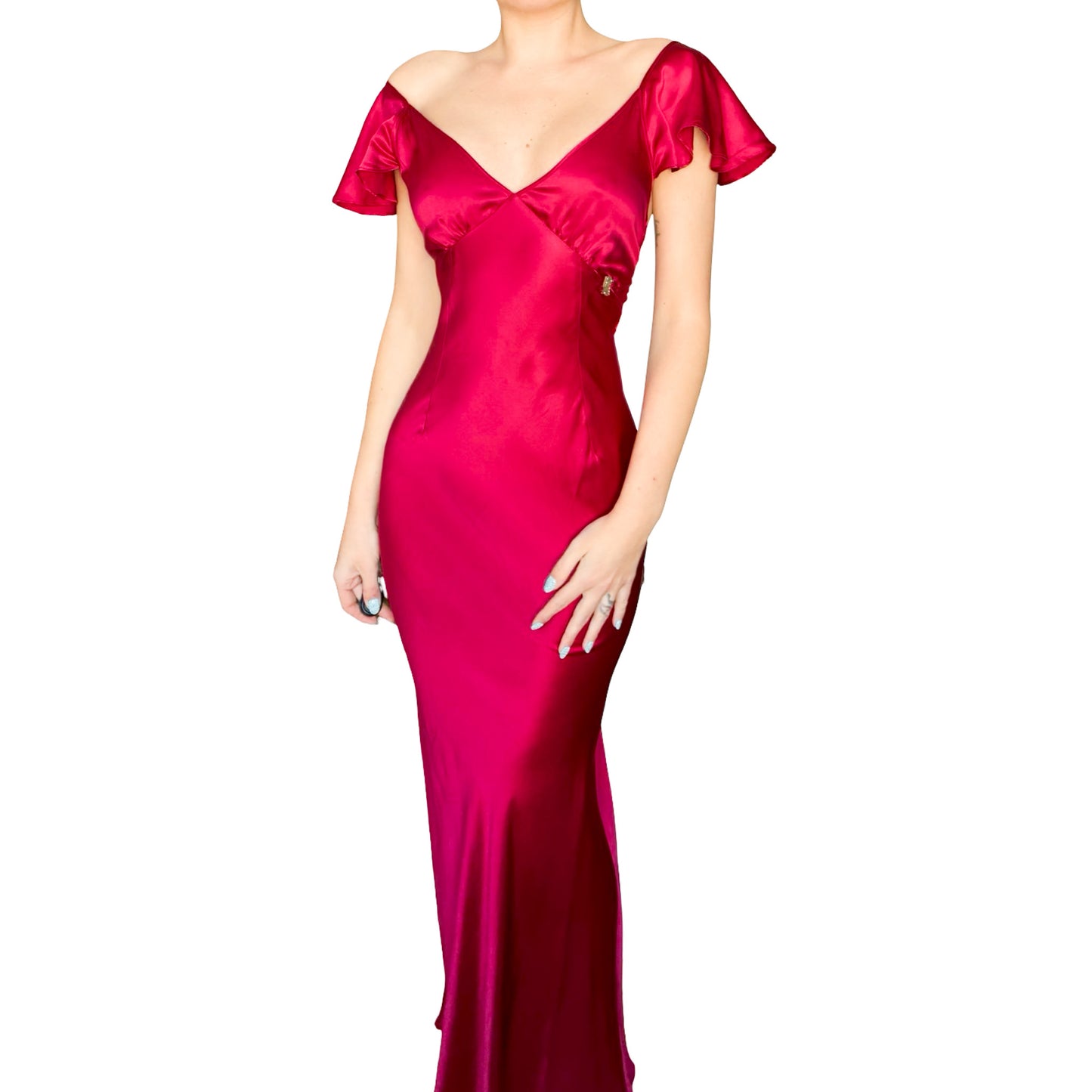 Galliano 2010 ruby silk gown