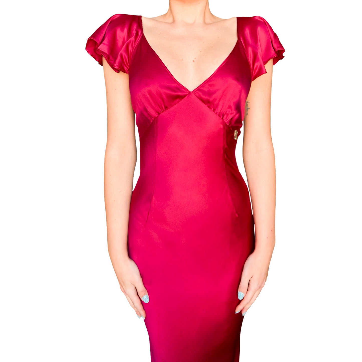 Galliano 2010 ruby silk gown