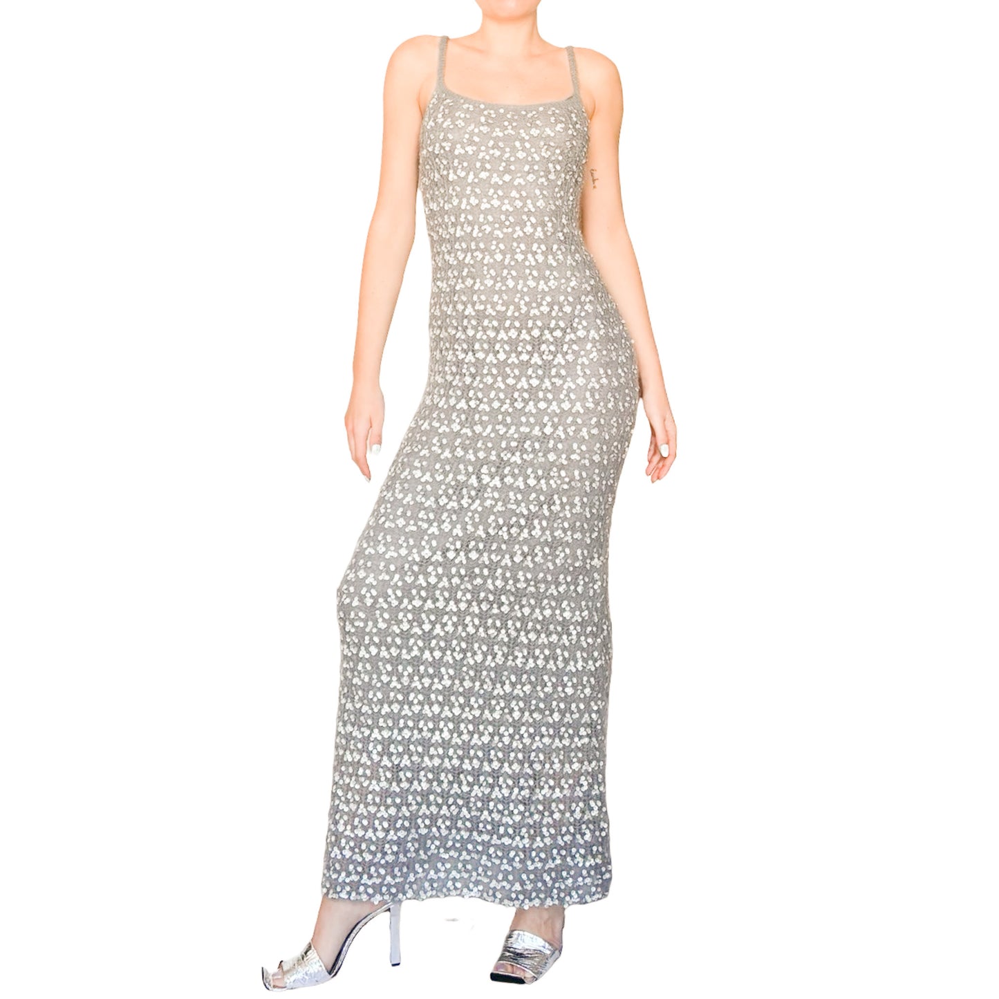 Moschino VTG mohair sequined knit dress