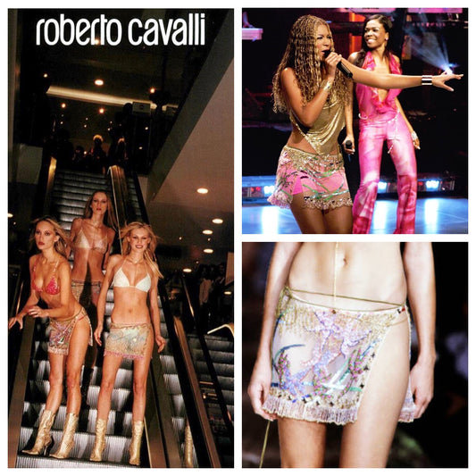 Roberto Cavalli S/S 2000 Iconic set with beaded sarong - documented
