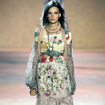 Blumarine 2005 Bohemian Embroidered Silk Blouse - runway