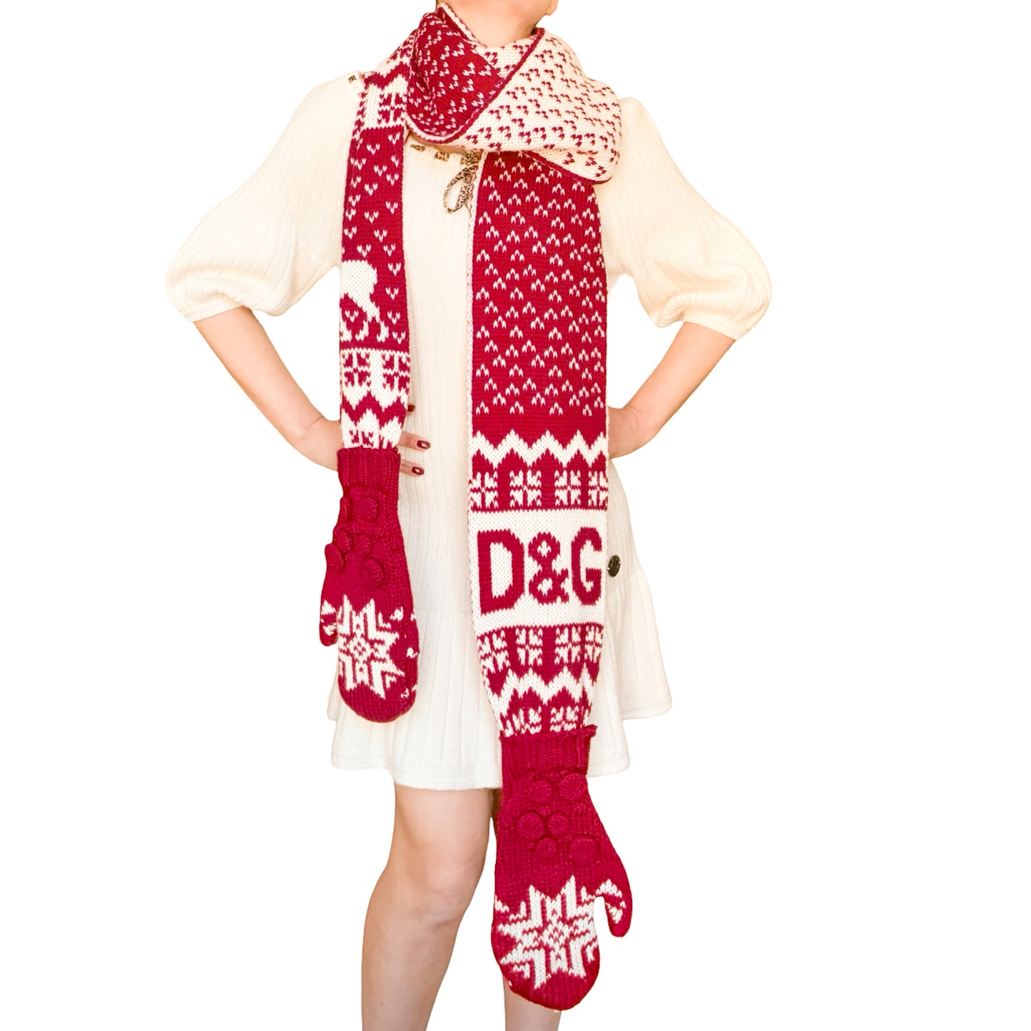 D&G 2006 giant scarf with gloves - runway