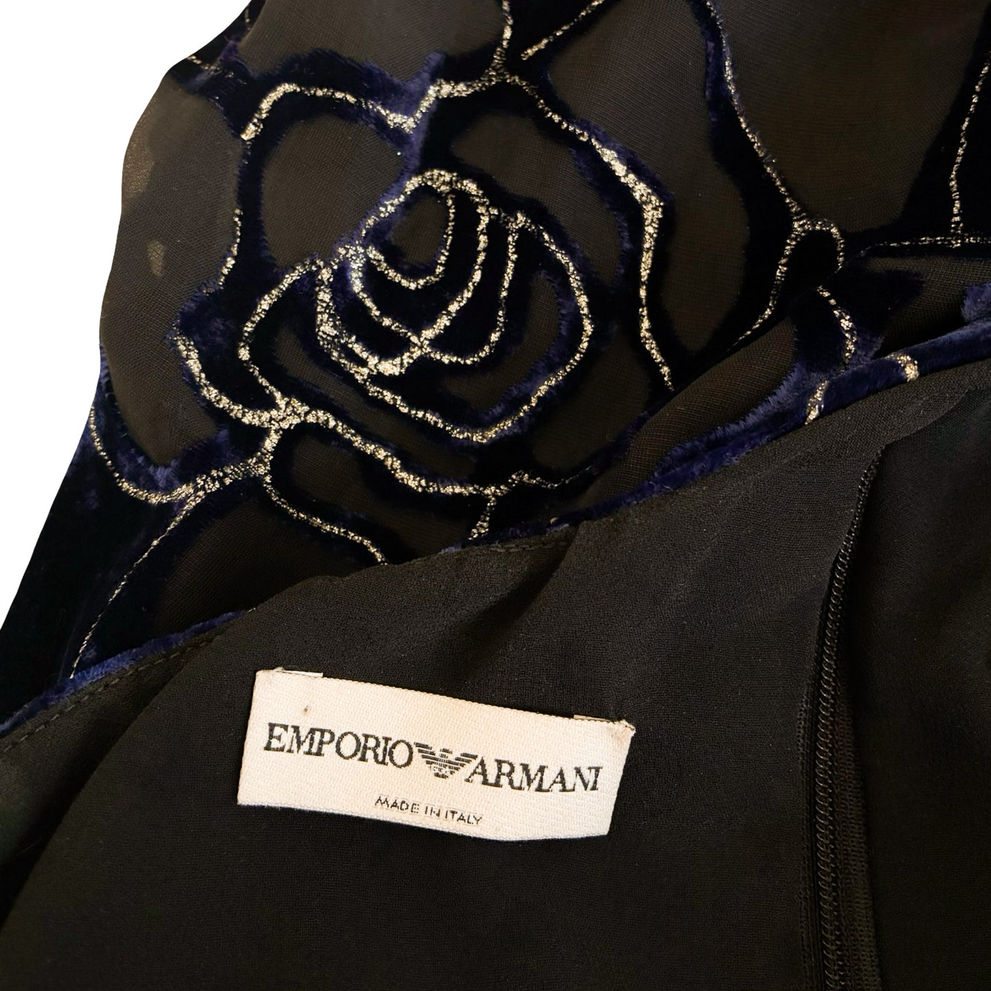 Emporio Armani 2004 Burned Velvet Floral Dress – runway