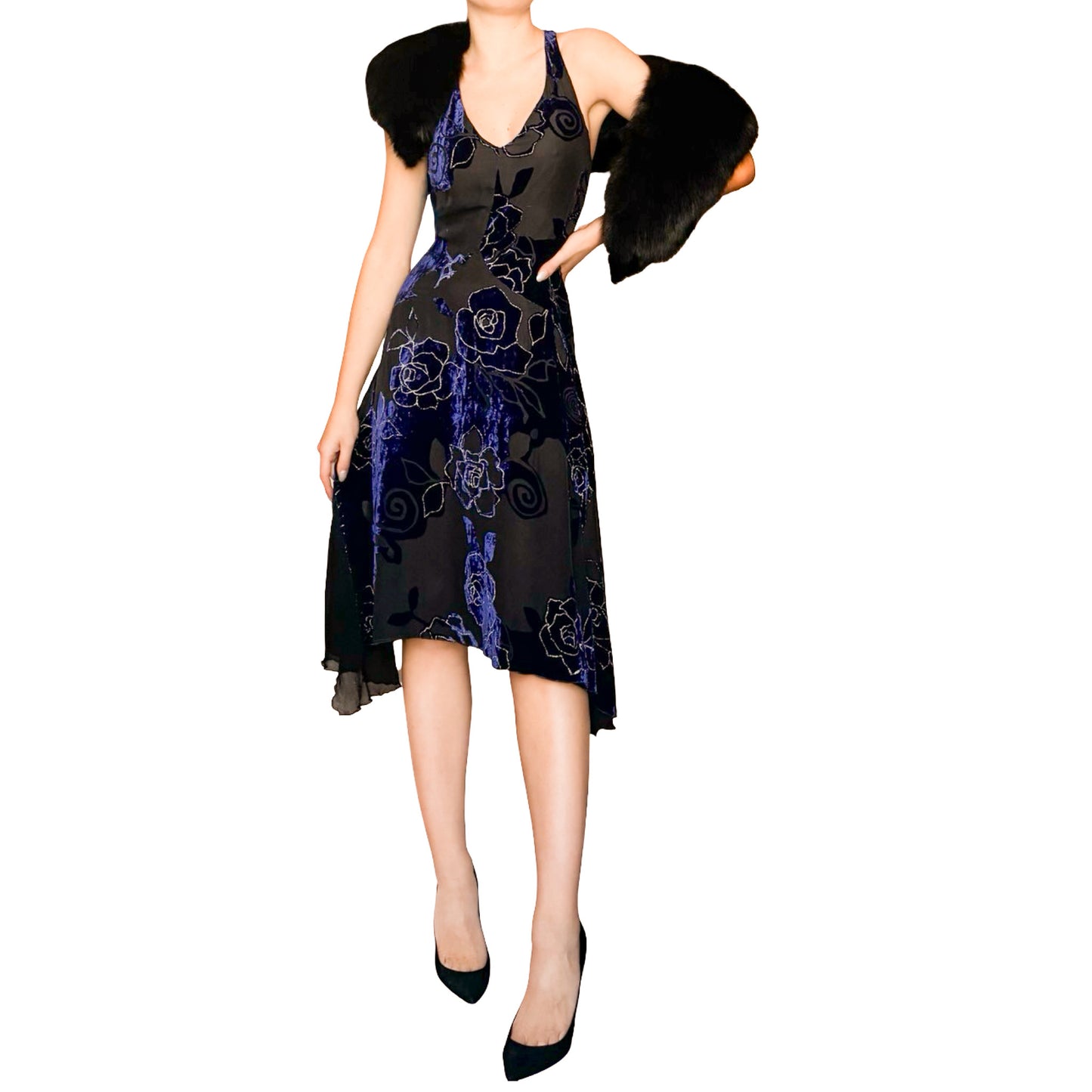 Emporio Armani 2004 Burned Velvet Floral Dress – runway