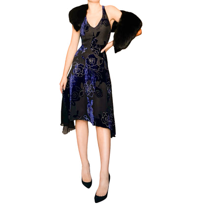 Emporio Armani 2004 Burned Velvet Floral Dress – runway