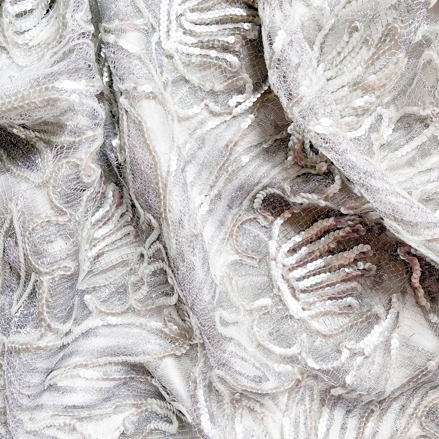 Escada 1999 silver metallic embroidered skirt - runway