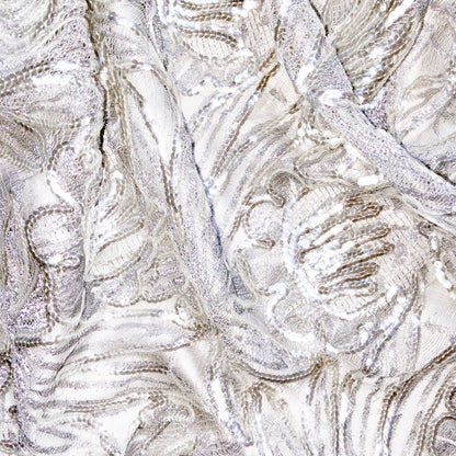 Escada 1999 silver metallic embroidered skirt - runway