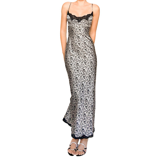 Lolita Lempicka 1999 silver silk gown - runway
