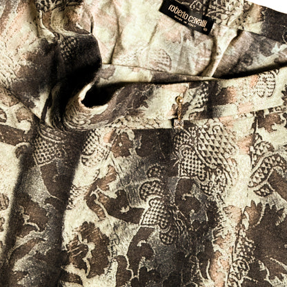 Roberto Cavalli 2001 wool brocade piercing skirt - Documented
