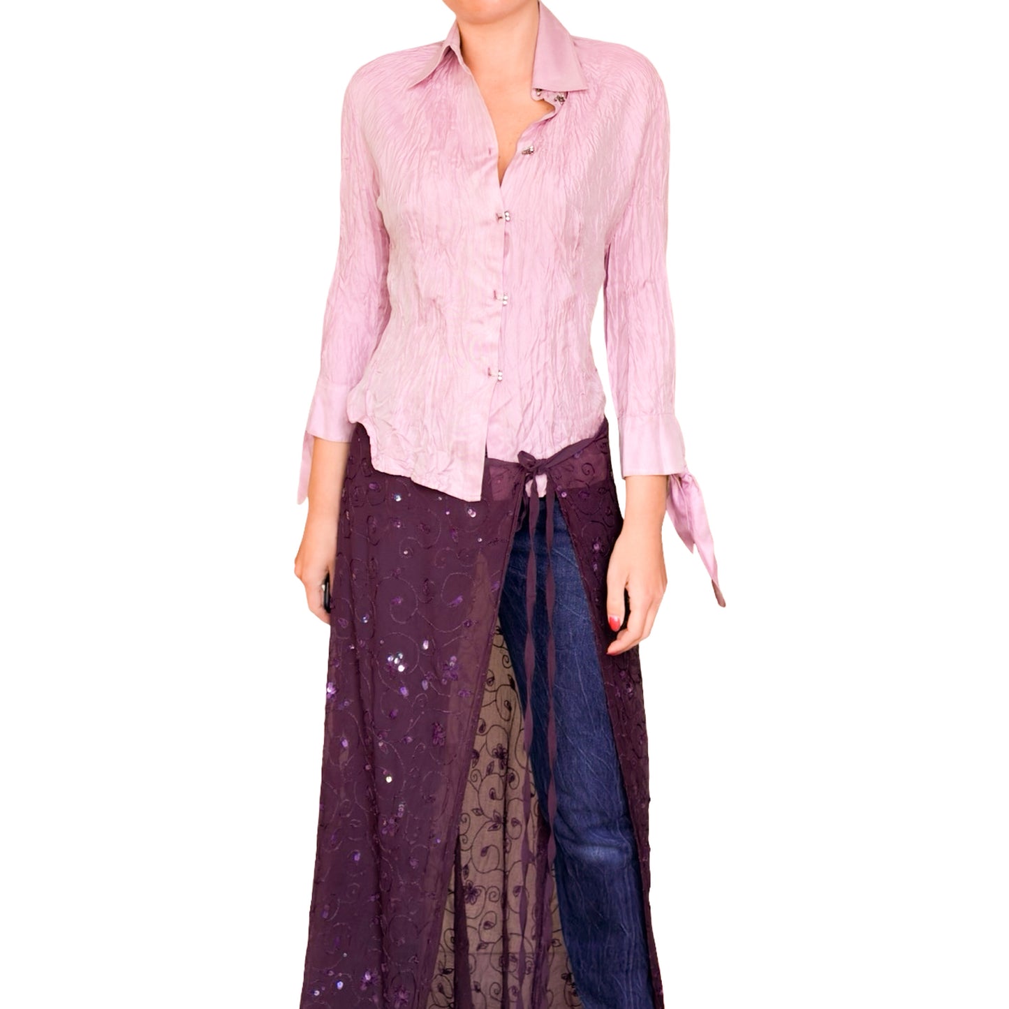 Plein sud 1995 silk sequined wrap skirt – documented