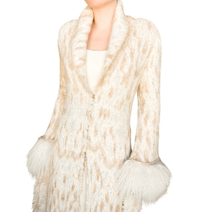 Roberto Cavalli 2002 wool & Mongolian fur coat