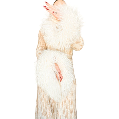 Roberto Cavalli 2002 wool & Mongolian fur coat