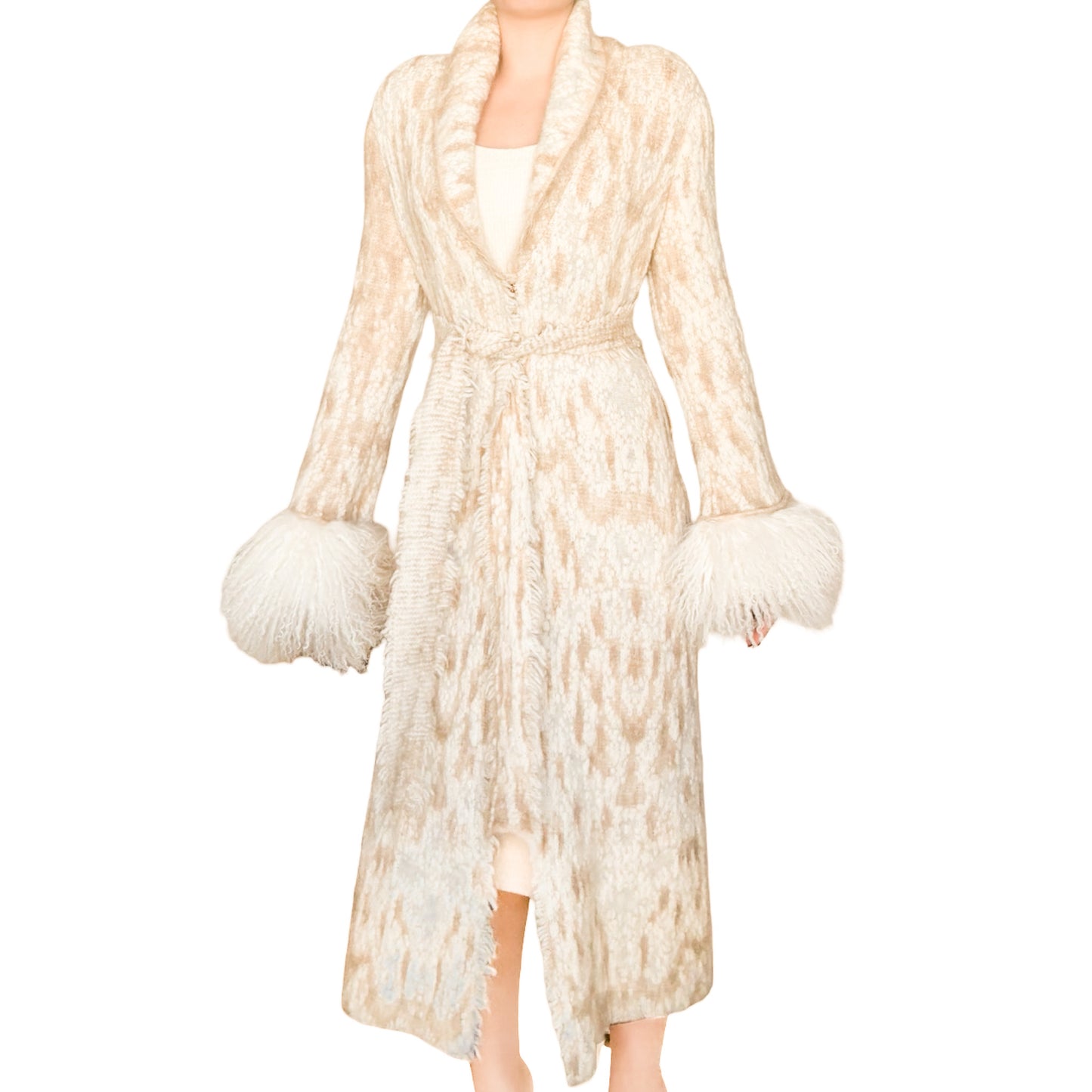 Roberto Cavalli 2002 wool & Mongolian fur coat