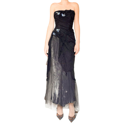 Iceberg 1998 silk velvet embellished skirt