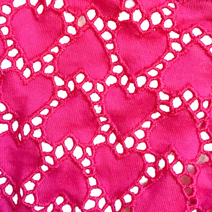 Aubade 1990's Heart Embroidery Lace-Up Bustier