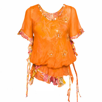 Boho 90s Silky Sunset Blouse