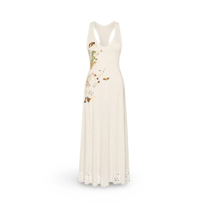 Roberto Cavalli VTG Silk Embroidered Garden Maxi Dress