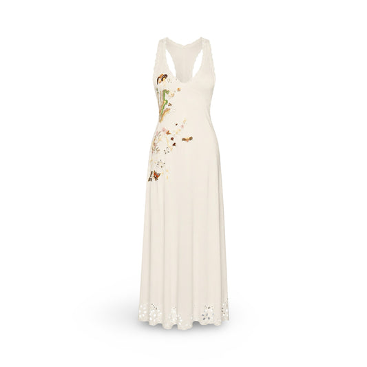 Roberto Cavalli VTG Silk Embroidered Garden Maxi Dress