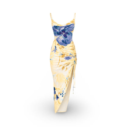 Voyage 90s Blue Iris Slit Maxi Dress