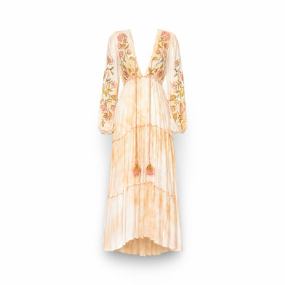 Spanish Vintage Ibiza Peach Tie-Dye Maxi