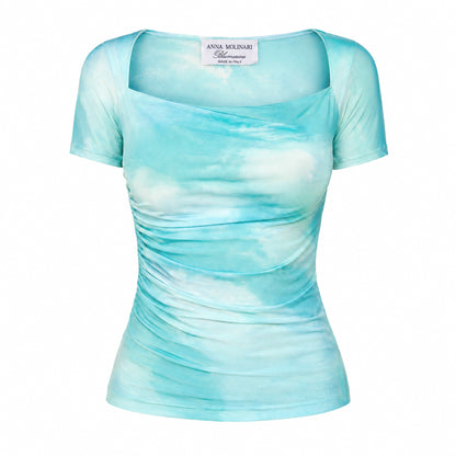 Blumarine 1993-1994 Cloud Print Bandage Top - documented