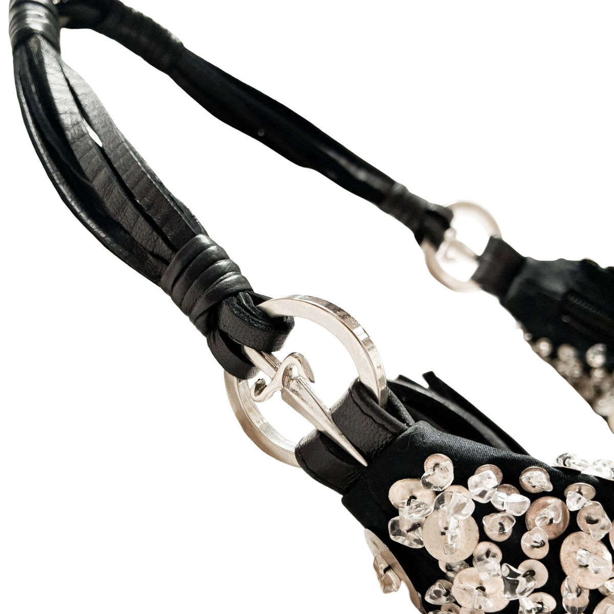 Cesare Paciotti 2005 Dark Croissant Embellished Bag