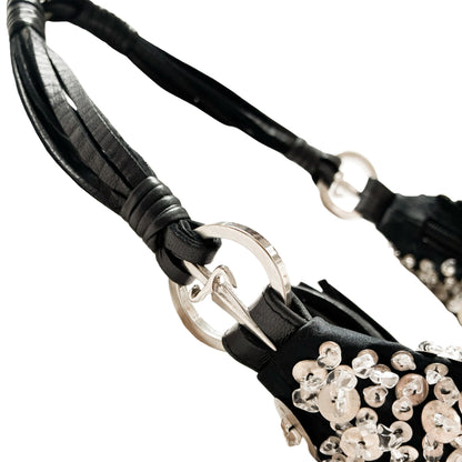 Cesare Paciotti 2005 Dark Croissant Embellished Bag