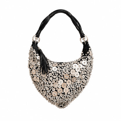 Cesare Paciotti 2005 Dark Croissant Embellished Bag